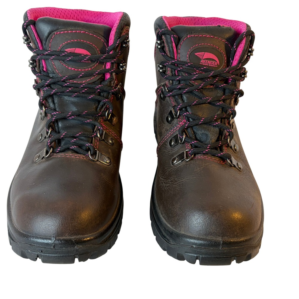 Avenger A7675 Womens 8.5M Brown Leather Waterproof EH Soft Toe Work Boots